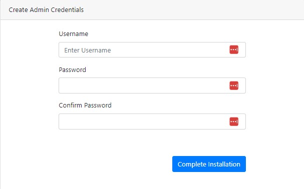 Create Admin Credentials